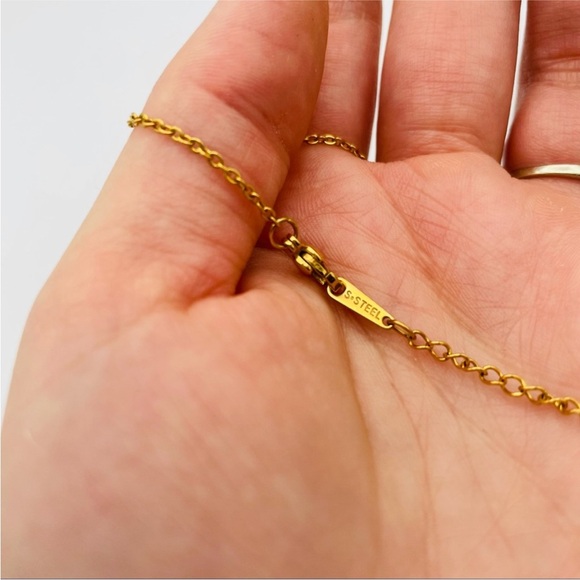 Dainty Gold Triangle Necklace - Picture 3 of 8